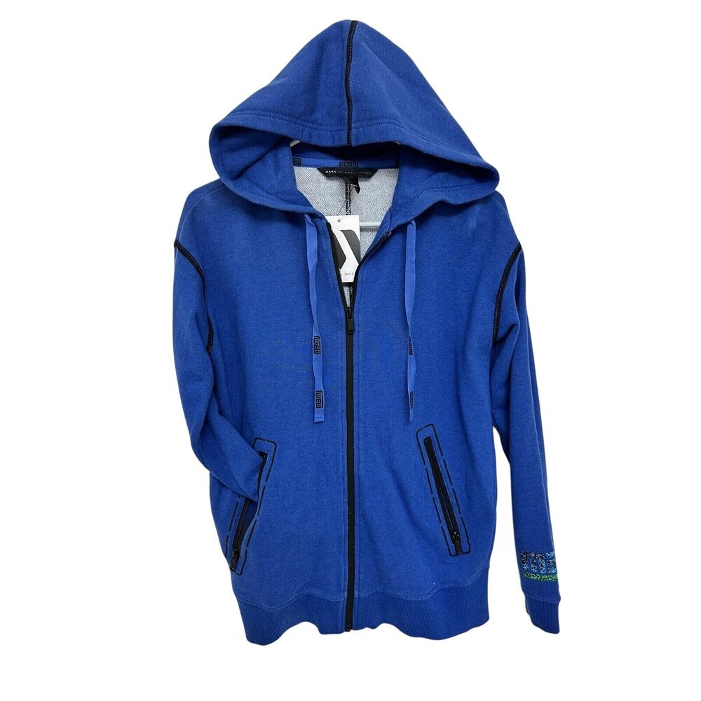 NEW Marc By Marc Jacobs‎ Blue Full Zip Hoodie Hoody Mens Small S Sweatshirt NWT